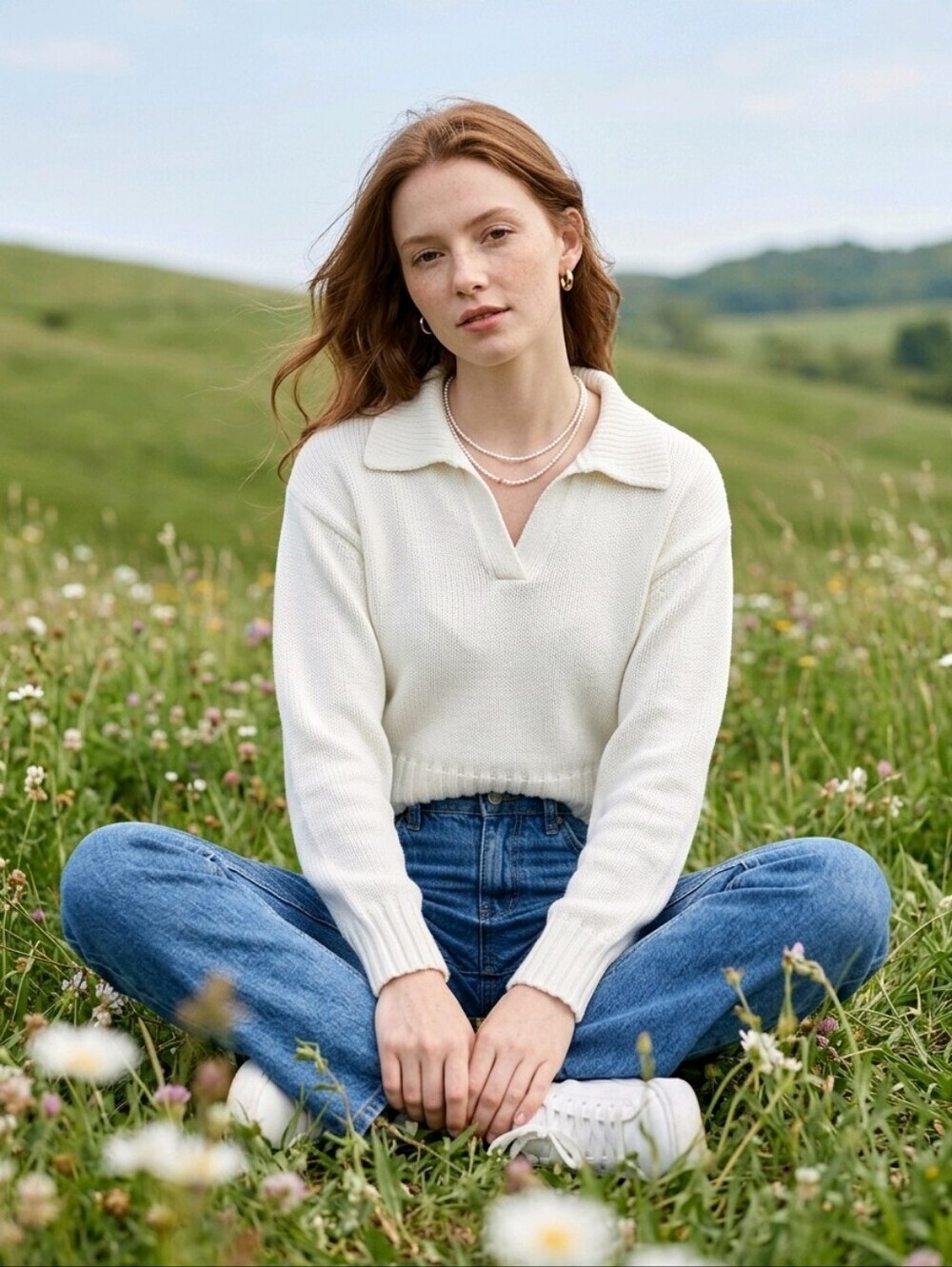 NWT 100% Organic Cropped Cotton Polo Sweater Size Extra Small